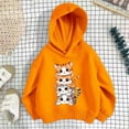 thumbnail image 3 of WOYY Toddler Girl Casual Hoodie Cartoon Cat Graphic Pullover Hooded Sweatshirt, Orange, 3 of 3
