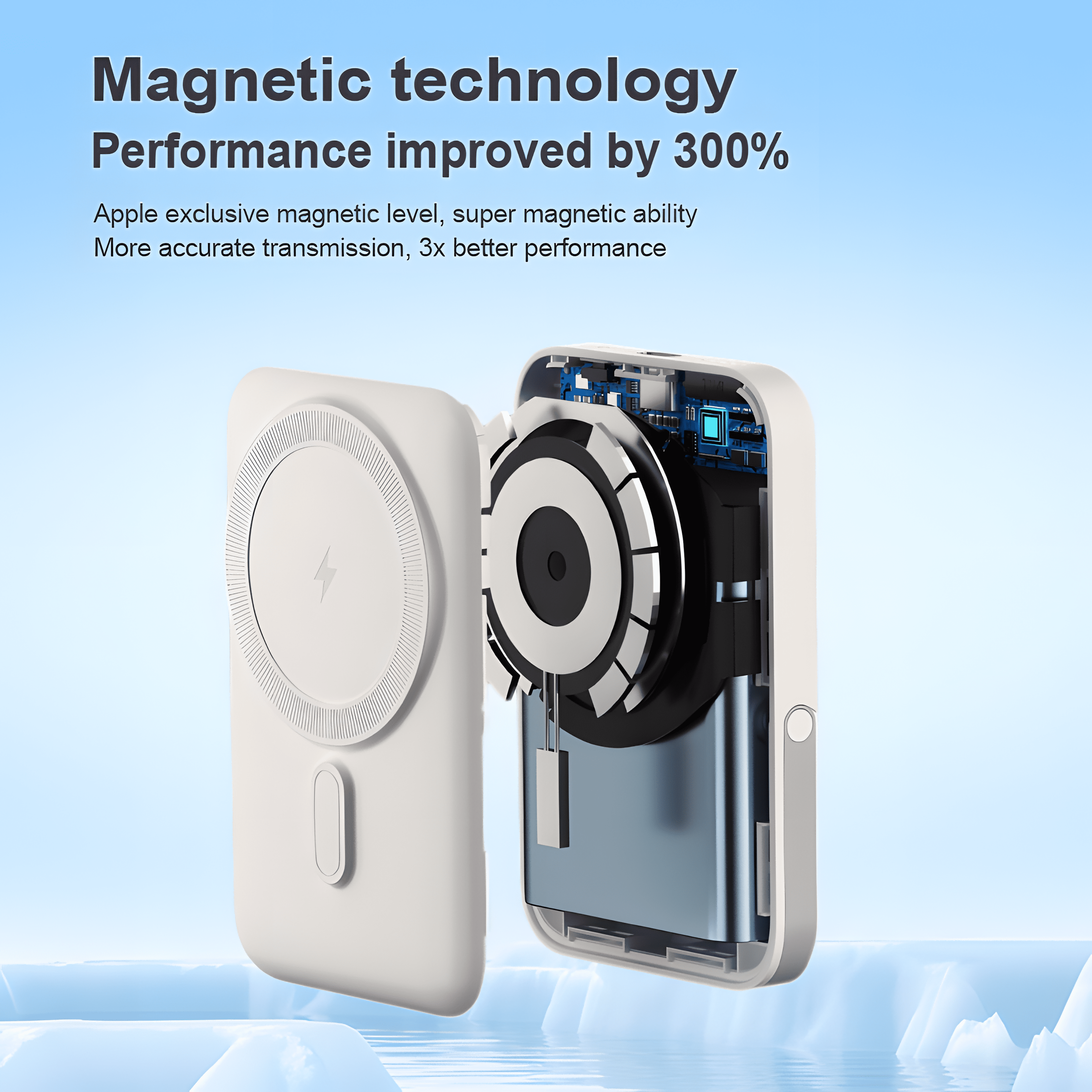 NIGOE Magnetic Wireless Power Bank 10000mAh Portable Charger 22.5W Fast Charging White, Dual-Bracket Compatible Phone Holder, for Samsung iPhone 16/15/14 Series