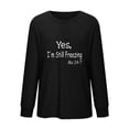 thumbnail image 4 of Hauts pour Femmes Mode Automne Hiver Imprimé Col Rond Chandail Manches Longues, 4 of 5