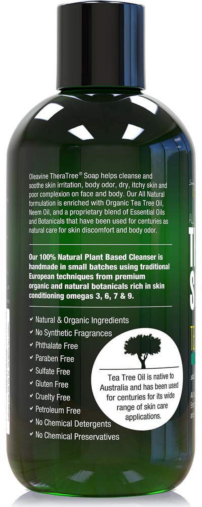 Oleavine TheraTree Tea Tree Oil Soap with Neem Oil - 12oz - Helps Skin Irritation, Body Odor, & Helps Restore Healthy Complexion for Body and Face TheraTree - image 5 of 5