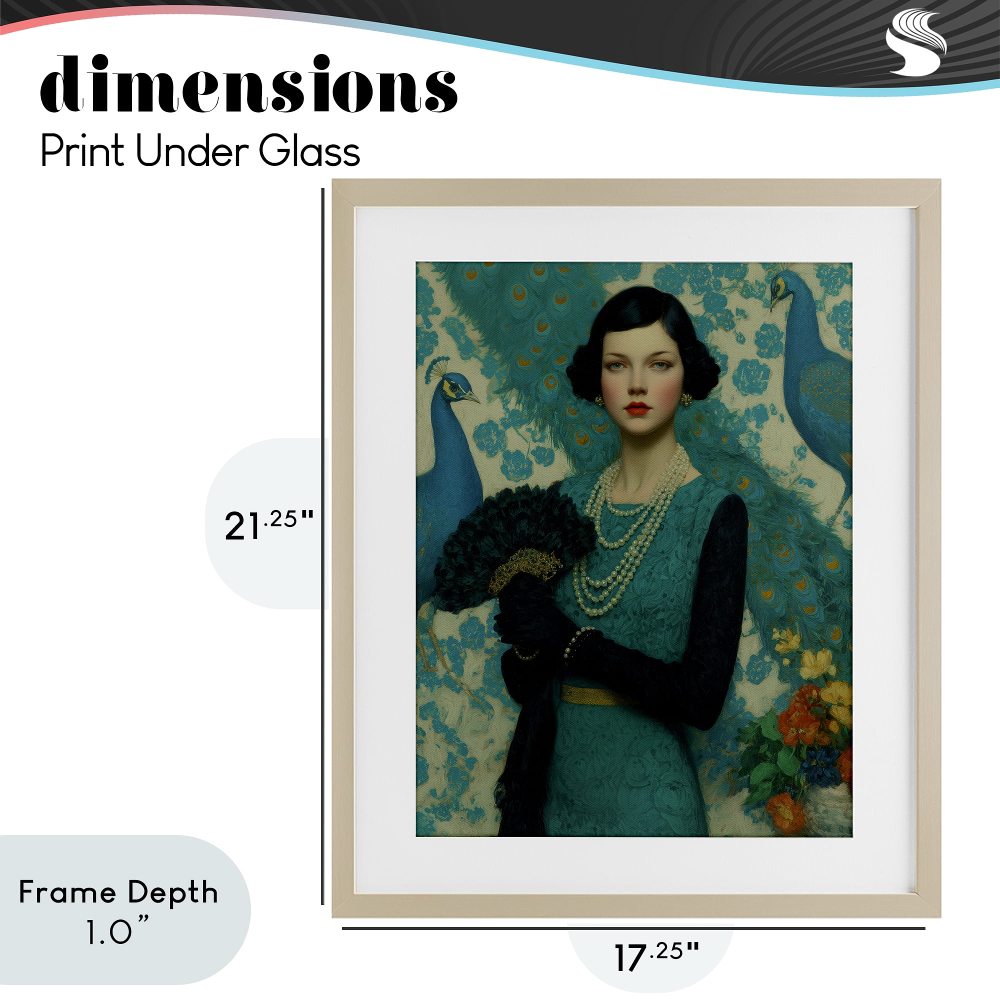 Stupell Industries Vintage Peacock Poise Birch Framed Print Under Glass, design by A Barefoot Stylist