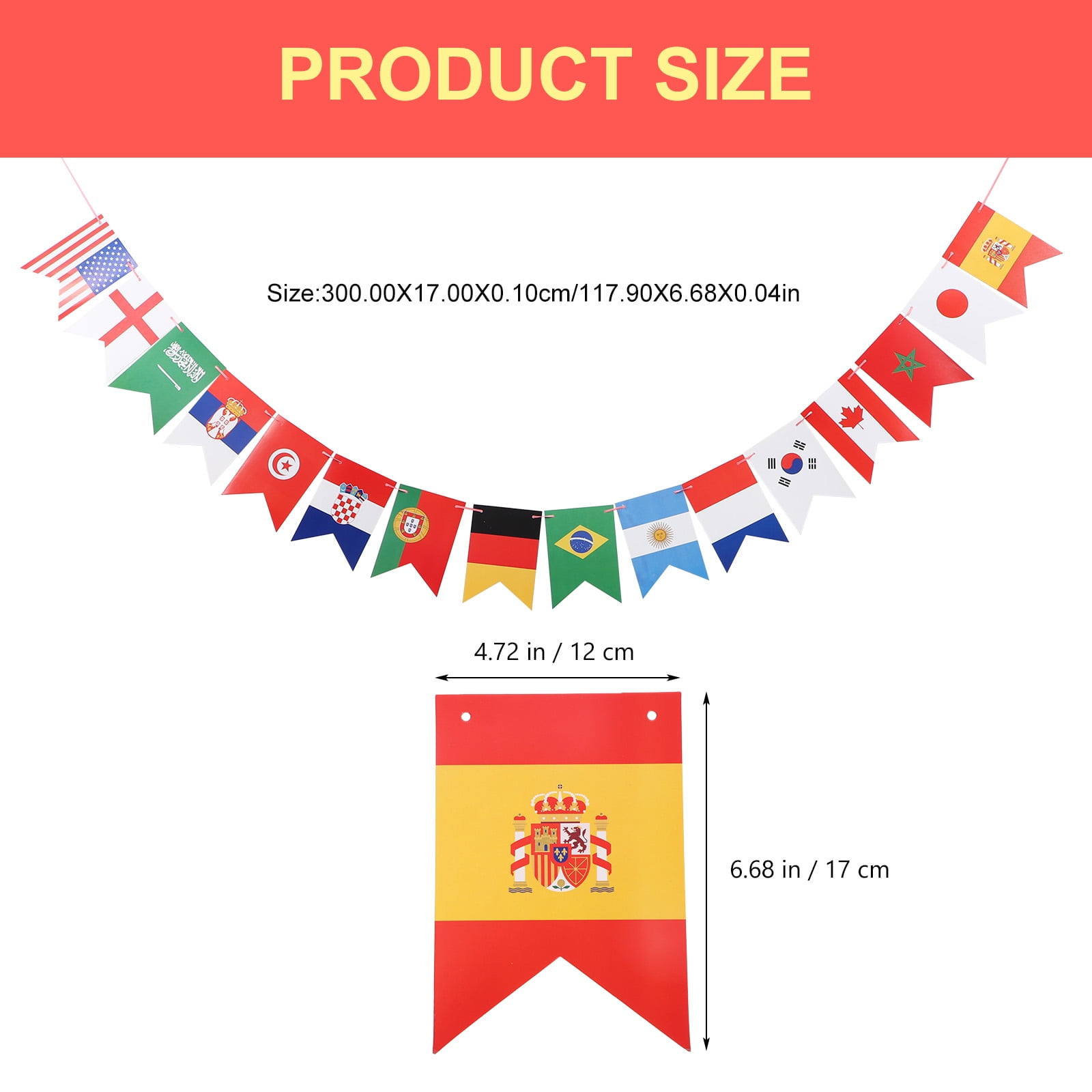 1pc 24 Countries String Flag Banner Pendant Party Supplies for Bars Malls  KTV