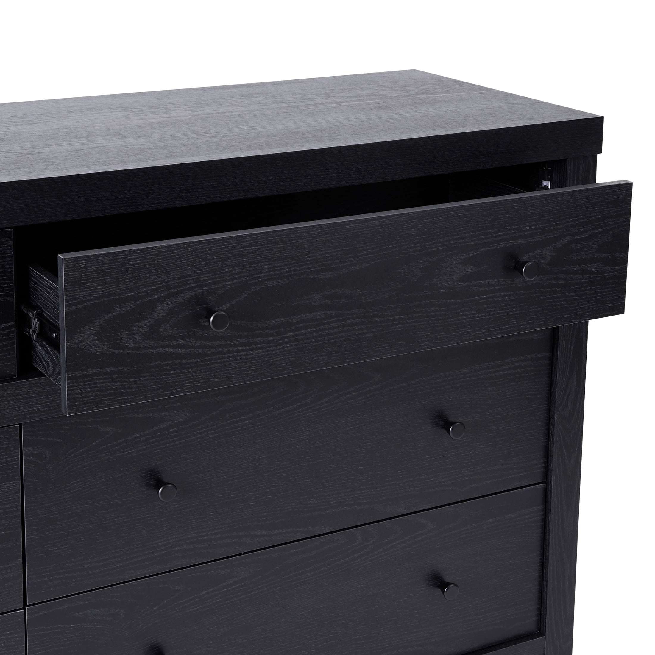 Better Homes & Gardens Ezra 64" Wide 6-Drawer Dresser, Rich Black Finish