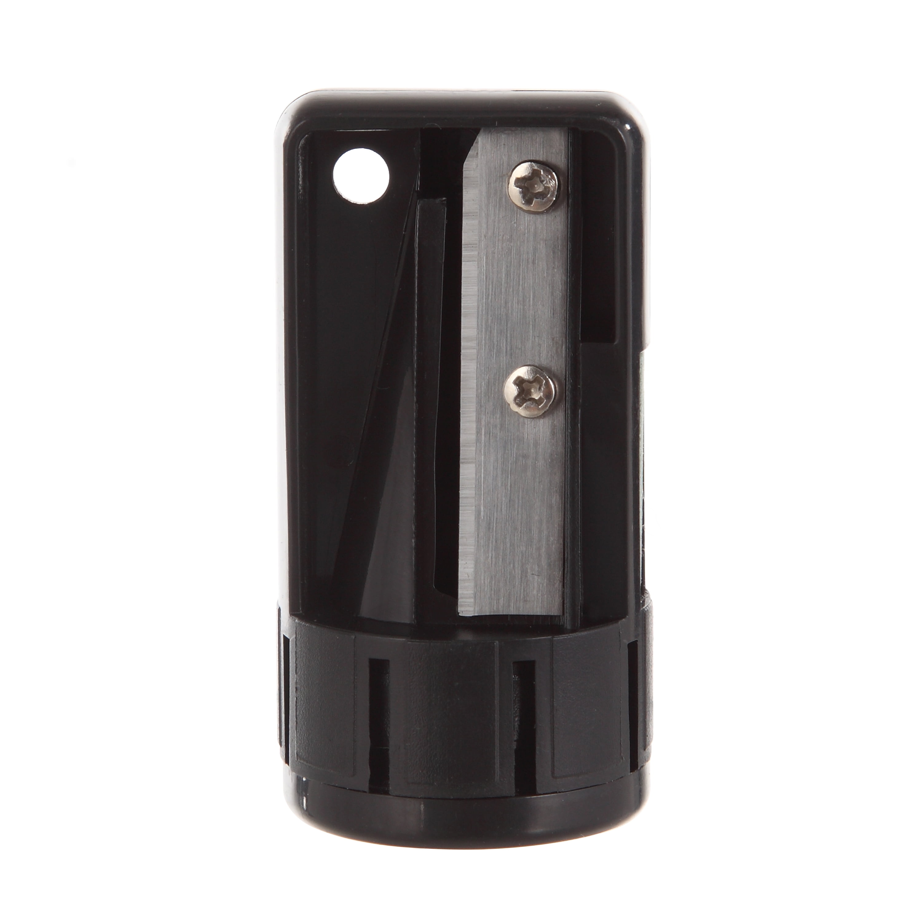 Hyper Tough Manual Pencil Sharpener for Carpenter Pencils with Key Chain Hole, Black