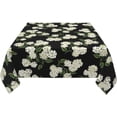 thumbnail image 3 of Black Floral Square Tablecloth 54x54 Inch Green Hydrangea Flower Table Cloth Spring Summer Holiday Table Covers Polyester Indoor Outdoor Farmhouse Tablecloths for Kitchen Dining Party, 3 of 6