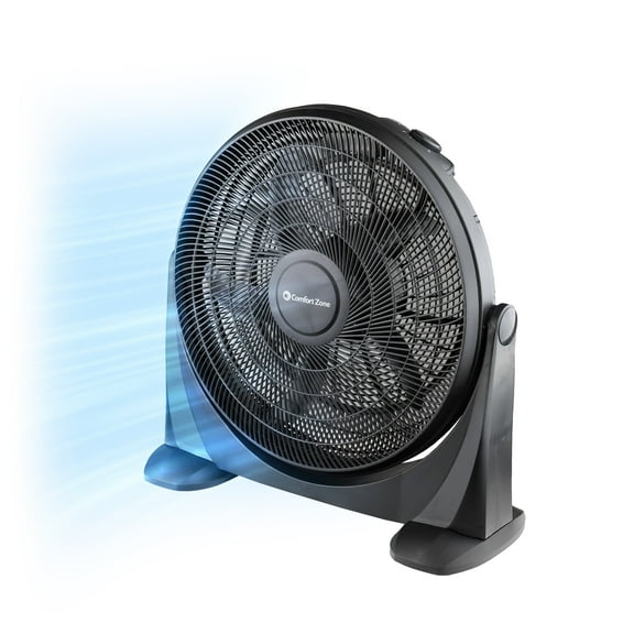 Comfort Zone 20 in. High Velocity Floor Fan, 3 Speed, Tilt