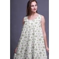 thumbnail image 2 of Bimba White40 Floral Lemur & Anemone Sleeveless Night Gown For Womens Cotton Printed Nightwear Ladies Sleepwear X-Small, 2 of 6