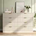 thumbnail image 4 of ASTUVIA 55.1" W Fluted 8 Drawer Dresser for Adult,Wooden Bedroom Dresser,Dresser TV Stand up to 65" for Living Room,Beige, 4 of 9