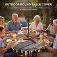 thumbnail image 3 of Round Outdoor Tablecloth with Umbrella Hole and Zipper, Western Texas Star Vintage Tablecloth with Elastic Waterproof, Retro Farmhouse Gray Brown Wooden Patio Table Covers for 36" - 44" Pool Tables, 3 of 9