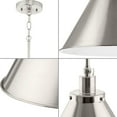 thumbnail image 5 of Progress Lighting Hinton 1-Light Pendant, Brushed Nickel, Cone Shade, 5 of 18