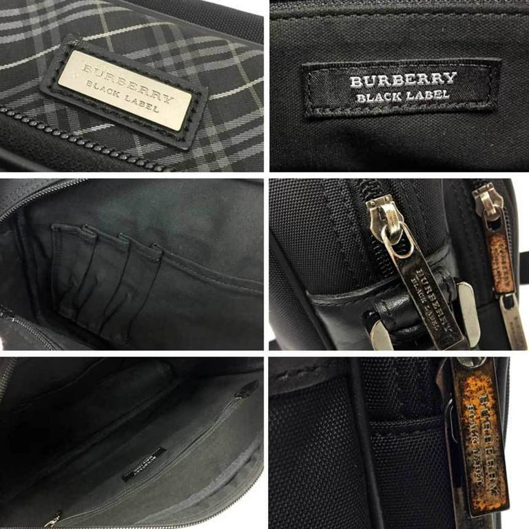 Pre-Owned BURBERRY BLACK LABEL Burberry black label shoulder bag men nylon  canvas leather (Good)
