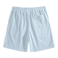 thumbnail image 5 of Nestiefly Mens Casual Waffle Shorts Cotton Drawstring Shorts Stretch Elastic Waist Summer Beach Lounge Sweat Shorts Light Blue 3XL, 5 of 5