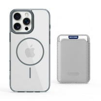 Dteck for iPhone 12 Pro Max with Magnetic Removable Magnetic Card Holder Wallet, With Magnetic Wallet Cards, Shockproof Slim Back Hard Case, Gray