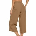 thumbnail image 3 of Aofany Womens Capri Pants Loose High Waisted Wide Leg Lounge Pants Casual Palazzo Pants Trousers with Pockets, 3 of 7
