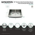 thumbnail image 4 of Gourmetier GKTDF30209 Uptowne 30" Stainless Steel Apron-Front Double Bowl Farmhouse Kitchen Sink with Strainers x 2, Brushed, 4 of 5