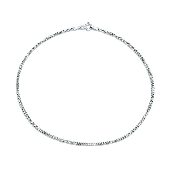 Bling Jewelry Womens Simple Cuban Chain Anklet Ankle Bracelet Sterling Silver 9-10 Inch Made in Italy
