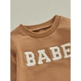 thumbnail image 5 of Bagilaanoe Newborn Baby Girl Boy Oversized Romper Sweatshirt Long Sleeve Bodysuits Letter Embroidery Pullover 6M 12M 18M 24M Infant Casual Tee Tops, 5 of 8
