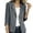 Gray, variant on 2026 Summer Women’s Linen Blazer Jacket - Lightweight Breathable 3/4 Stretchy Ruched Sleeve Casual Work with Pocket,Beige Women's S-XXL