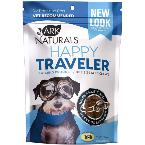 Ark Naturals Happy Traveler Soft Chews Natural Calming Treats For Dogs And Cats Reduces Anxious And Nervous Behavior 75 Count Walmart Com