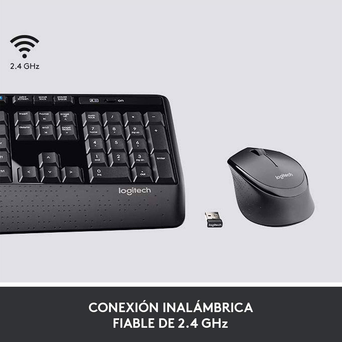 Logitech Wireless Combo MK345 - Keyboard and mouse set - wireless - 2.4 GHz - Spanish QWERTY - black
