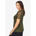 thumbnail image 4 of Jessica London Women's Plus Size Stretch Lace Neckline Top, 4 of 5