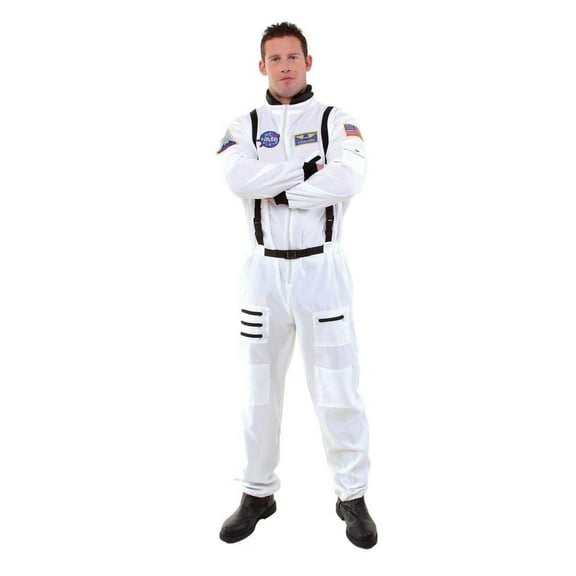 Astronaut White Costume Jumpsuit Adult Male Standard