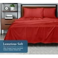 thumbnail image 4 of ROYALE LINENS 400 Thread Count 100% American Grown Cotton 4 Piece Sateen Queen Sheet Set - 1 Fitted Sheet, 1 Flat Sheet, 2 Pillow case - Red Queen Bedsheet - Cotton Sheets - (Queen, Red), 4 of 10