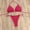 Red, variant on MSJUHEG Bralette Bikini Set,Push Up,Boho Swimsuits for Women,Bathing Suits,Thong String 2 Piece Bikini Set,Knot Front,Bikini Sets for Women Black L