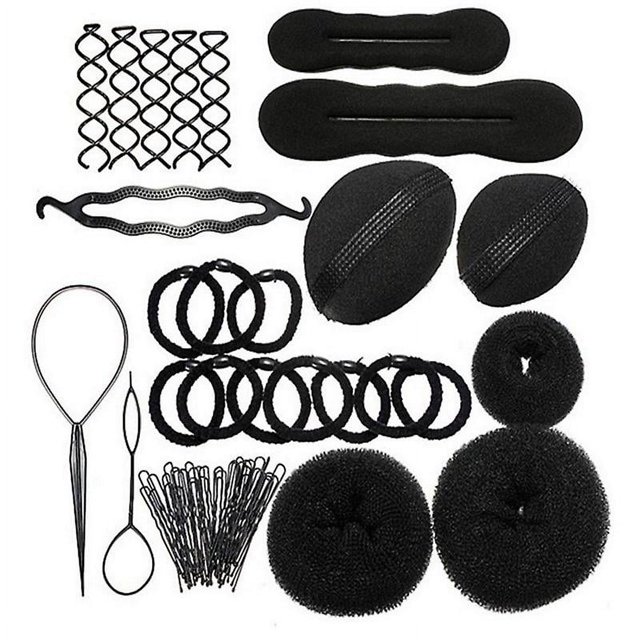 Accesorios de peluquería, juego de herramientas para peinar el cabello Accesorio para el cabello para niñas Pinza para trenza de moño con esponja de espuma