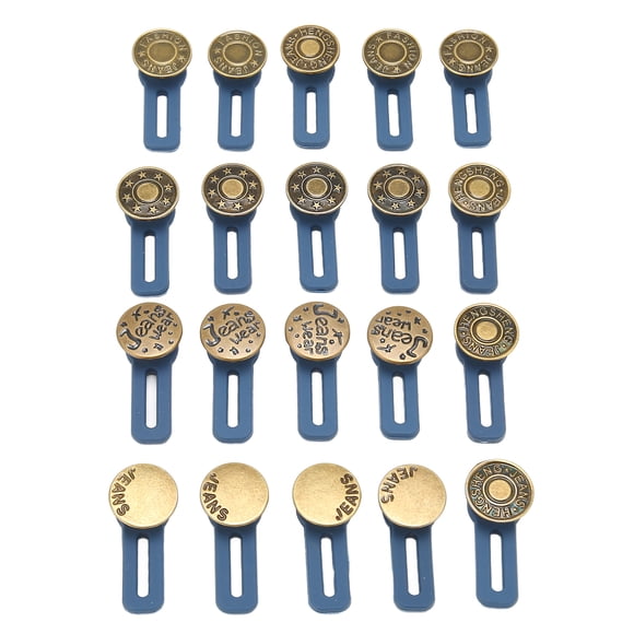 20 PCS Hebilla de cintura DIY Fabricación Regulable Desmontable Forma redonda Aleación Silicona Pequeño pantalón portátil Tensor de cintura