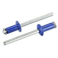thumbnail image 1 of Unique Bargains 5mm x 10mm Aluminum Open End Flat Round Head Blind Rivets, Blue 25 Pack, 1 of 5