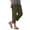 Army Green 1, variant on Ladies Cropped Trousers Capri Pants for Women Cotton Linen Petite Tapered Pants Comfy Summer 3/4 Length Trousers Stretchy High Waist Straight Leg Lounge Loose Yoga Beach Capris Pants with Pockets
