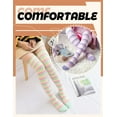 thumbnail image 4 of Women Christmas Thigh High Fuzzy Socks Cute Cartoon over Knee Fluffy Striped Stockings Winter Leg Warmers, 4 of 6