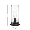 thumbnail image 4 of 360 Lighting Libby Industrial Accent Table Lamps 12" High Set of 2 Bronze Metal Edison Bulbs Seeded Glass Shade for Bedroom Bedside Nightstand Office, 4 of 4