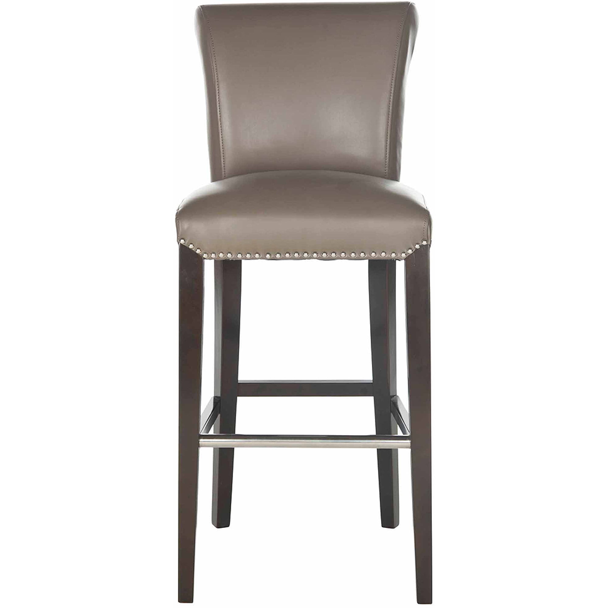 SAFAVIEH Seth Transitional Glam Bar Stool with Footrest, Clay