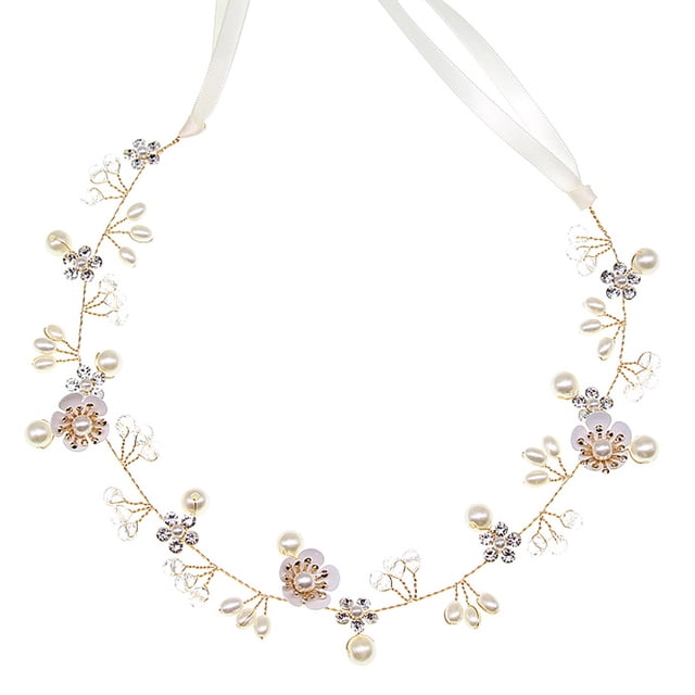Piezas nupciales de cristal para novias, accesorios para el cabello de boda, banda de novia, piezas de pelo de perlas para mujeres