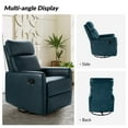 thumbnail image 6 of Set of 2 Leather Recliners  Chairs 360 Swivel Rocking Sofa Armchairs Manual Reclining Push Back Lounge Living Room Home Theater TURQUOISE, 6 of 7