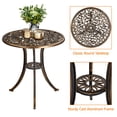 thumbnail image 6 of Topeakmart 3-Piece Cast Aluminum Patio Bistro Table Set Outdoor Furniture, Bronze, 6 of 13