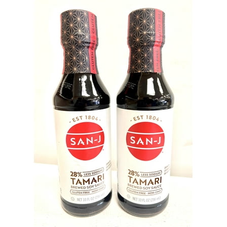 SAN-J -TAMARI REDUCED SODIUM, 10 oz, Gluten Free, Non-GMO by San-J (Pack of 2)