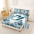 thumbnail image 2 of jejeloiu Watercolor Ocean Shark Bed Sheets,Coastal Alphabet Print Z Full Size Sheets For Boy,4-Piece,1 Flat Sheet, 1 Fitted Sheet and 2 Pillowcases, 2 of 6