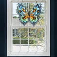 thumbnail image 1 of RIVER OF GOODS Butterfly 20.5 Inch High Stained Glass Suncatcher Window Panel, Orange, Blue, Yellow, 1 of 10