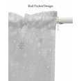 thumbnail image 5 of Faux Linen Valances for Windows Christmas Snowman with Cap Xmas Tree Snowflake Grey Curtains Valance Light Filtering Rod Pocket Small Window Treatment for Kitchen Living Room Bedroom 60x18In, 5 of 6