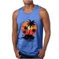 thumbnail image 2 of Gifts for Men! Titcea Tank Tops Men Palm Tree Printed Round Neck Sleeveless Summer Casual T Shirts Outdoor Workout Running Training Loose Comfort Tank Top, 2 of 5