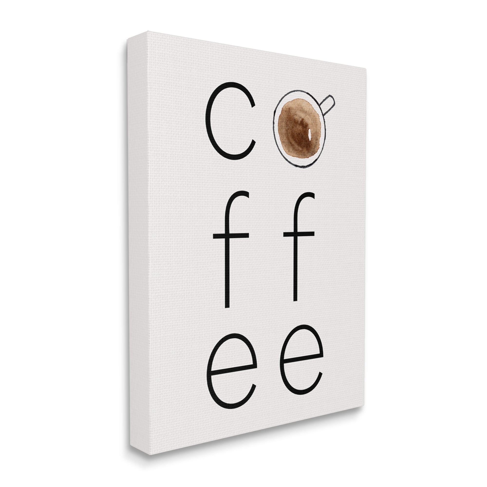 Stupell Industries Coffee Text & Mug Food & Beverage Painting Gallery Wrapped Canvas Art Print Wall Art, 24 x 30