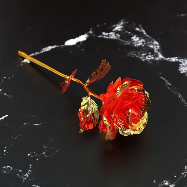 Regalo de cumpleaños con una sola rosa dorada, regalo de actividad femenina, flor de simulación