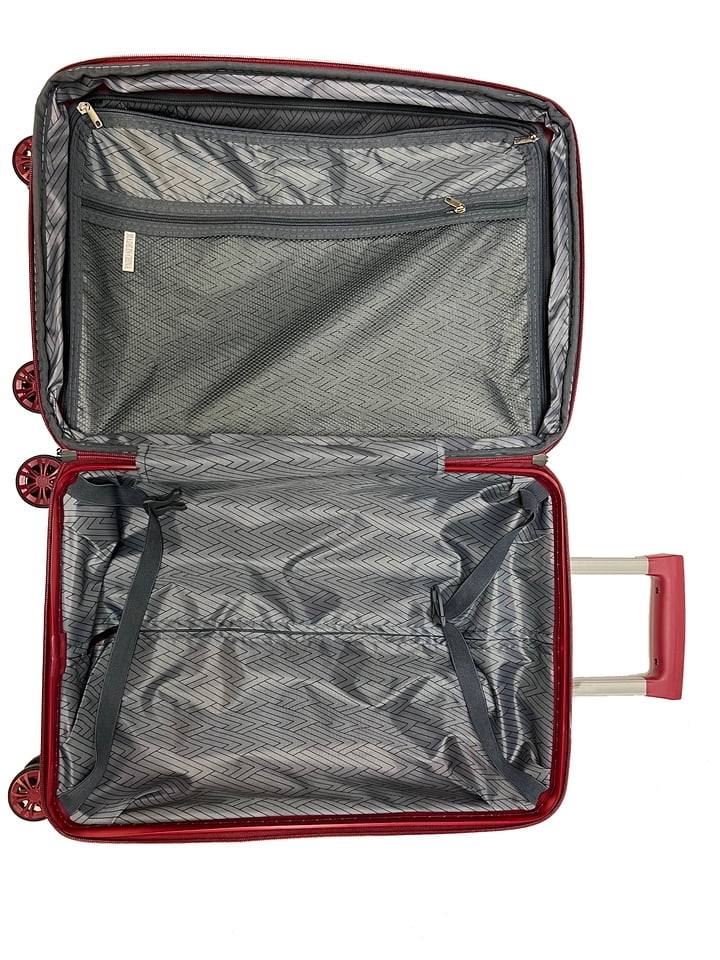 K-Cliffs Carry-On Suitcase Expandable Spinner 20" Lightweight Hand Carry Hardside Travel Luggage with 360° Dual Wheels Red