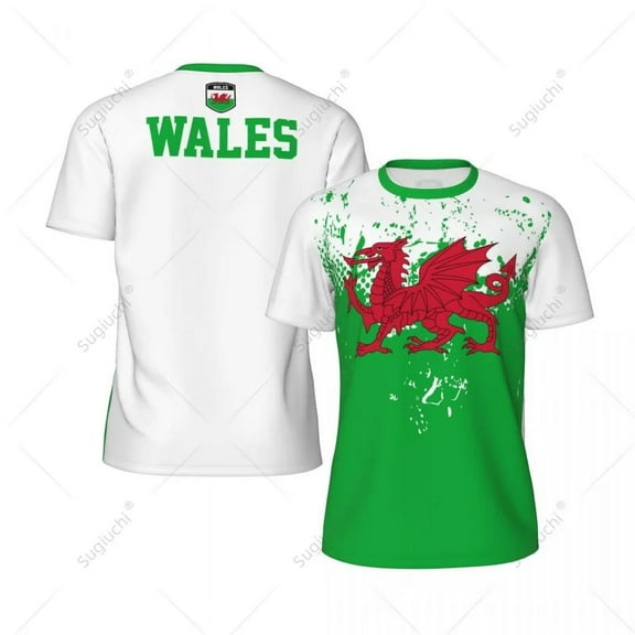 Exclusive design Wales Flag Grain 3D Printed Men For Running Bike Soccer Tennis Fitness Sports tshirt Mesh Fans Short T-shirt