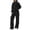 Black, variant on 2 Piece Sets for 2 Piece Sets for Women Solid Color 2 Piece Tracksuit Half Zip Mock Neck Long Sleeve Top High Waist Drawstring Wide Leg Pants Casual Loungewear Outfit Set Beige L