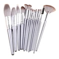 thumbnail image 4 of 14 brochas cosméticas profesionales para base de maquillaje, sombras de ojos suaves y portátiles, kit de herramientas de belleza DIY premium para Varilla gris plateada, 4 of 8