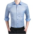 thumbnail image 1 of Camisa de hombre Elástica Slim Business Camisa de manga larga Pompotops  oipoqjl48025, 1 of 5